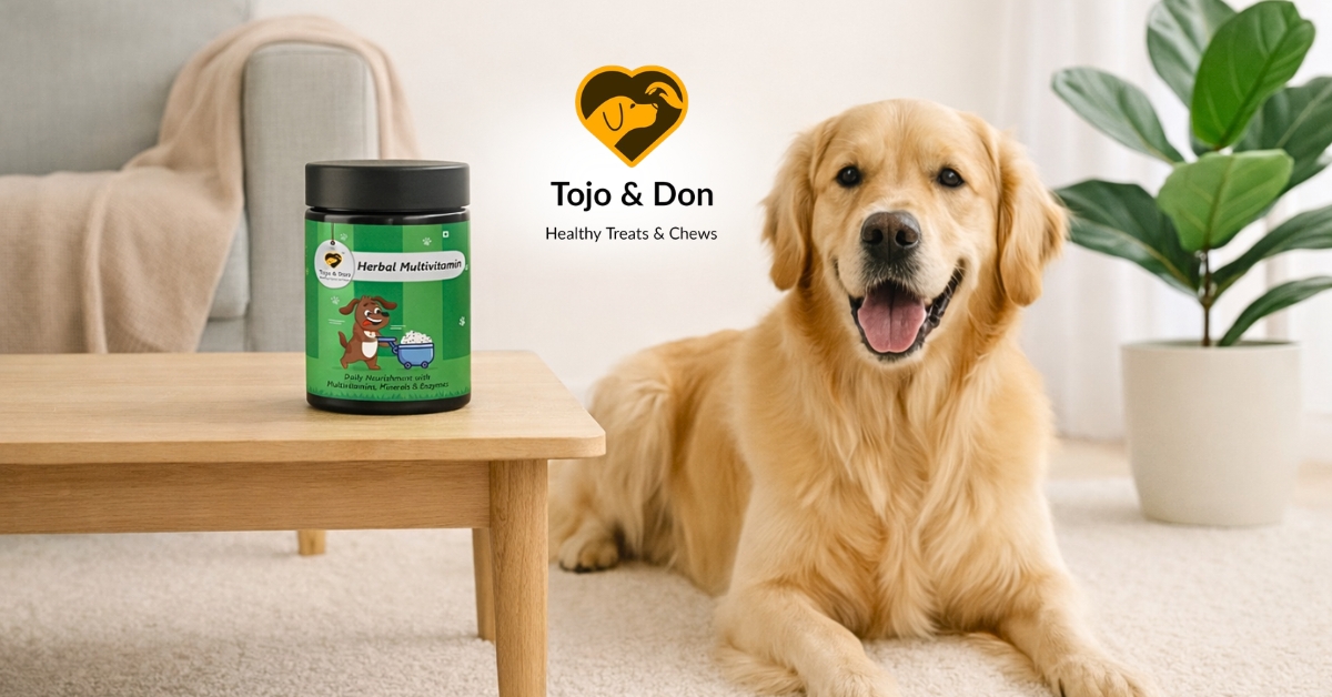 Tojo & Don Canine Herbal Multivitamin—Holistic daily support designed for modern Indian dogs