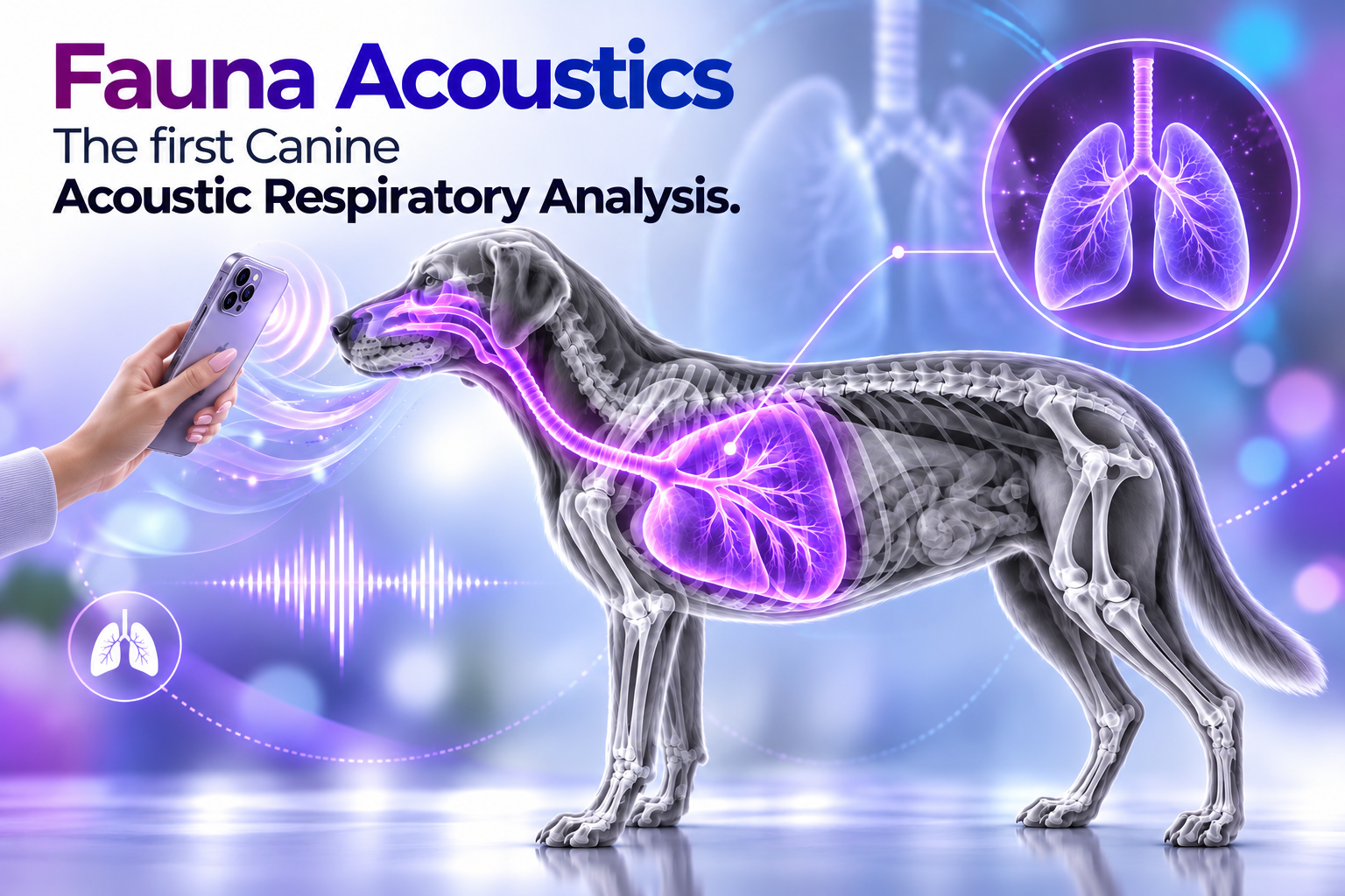 Fauna Acoustics: First of its kind acoustic respiratory analysis instrument for canines.